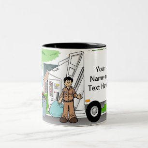 Verzamelaar voor afval, sanitaire stof - Mannelijk Tweekleurige Koffiemok