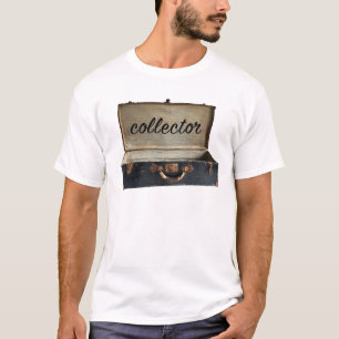 Verzamelaar woord op oude antieke koffer koffer t-shirt