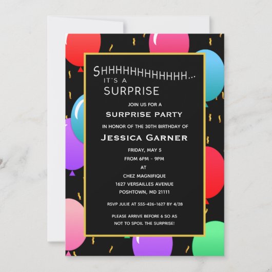 Verzamelaarsballonnen en aangepaste Confetti-leeft Kaart (Voorkant)