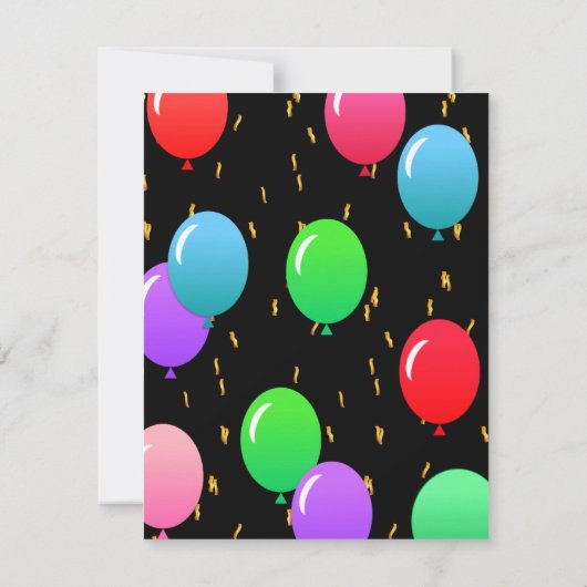 Verzamelaarsballonnen en aangepaste Confetti-leeft Kaart (Achterkant)