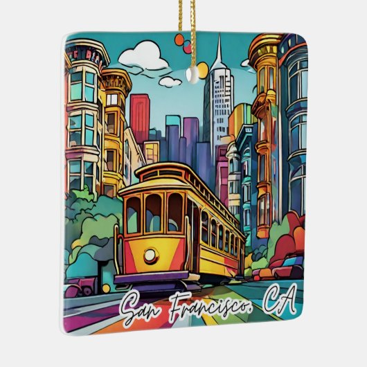 Verzamelbaar kerstornament - San Francisco CA Keramisch Ornament (Rechts)