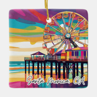 Verzamelbaar Kerstornament Santa Monica, CA Keramisch Ornament