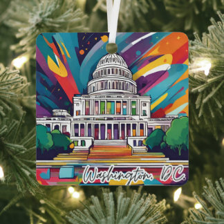 Verzamelbaar Kerstornament Washington DC Metalen Ornament
