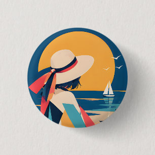 Verzamelbare Anime-geïnspireerde knop 10Moonlit Se Ronde Button 3,2 Cm