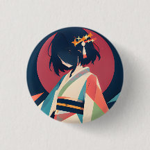Verzamelbare Anime-geïnspireerde knop 1 Crimson Mo