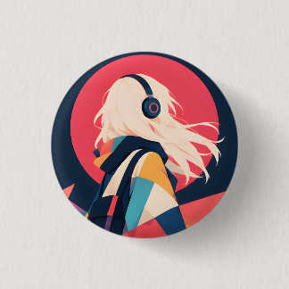 Verzamelbare Anime-geïnspireerde knop 8 Wind in ha Ronde Button 3,2 Cm