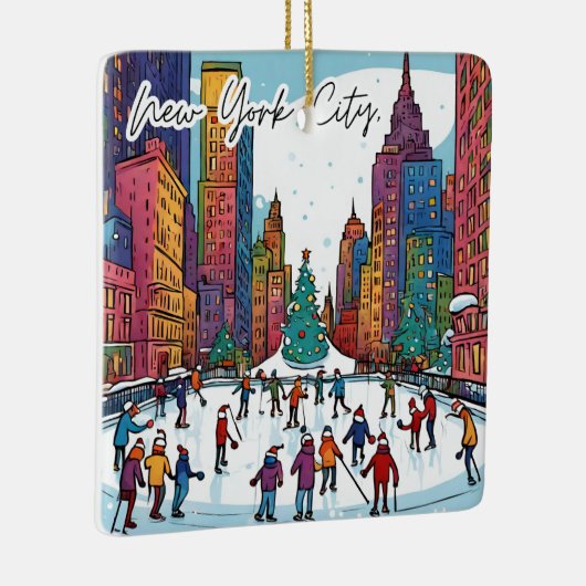 Verzamelbare Funky City Magnet - NYC Kersttijd Keramisch Ornament (Rechts)