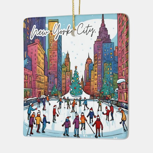 Verzamelbare Funky City Magnet - NYC Kersttijd Keramisch Ornament (Links)