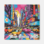 Verzamelbare Funky City Magnet - Time's Square NYC (Voorkant)