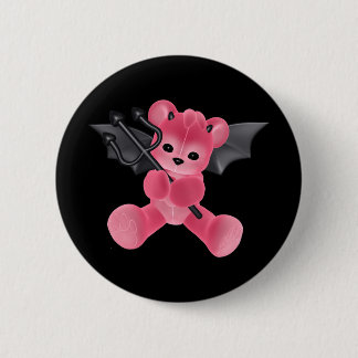 Verzamelbare kunst & Devil Teddy Bear (beer 5) Ronde Button 5,7 Cm