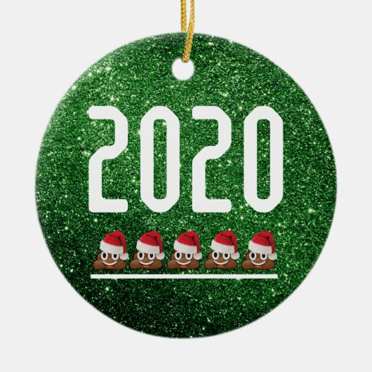 Verzamelbare poep Emoji COVID 2020 Kerstmis Keramisch Ornament (Voorkant)