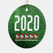 Verzamelbare poep Emoji COVID 2020 Kerstmis Keramisch Ornament (Links)