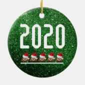 Verzamelbare poep Emoji COVID 2020 Kerstmis Keramisch Ornament (Achterkant)
