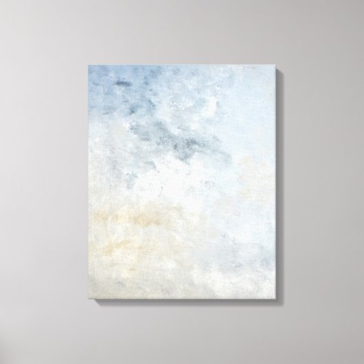 'Verzameld' Grijs en Beige Abstracte Kunst Canvas Afdruk (Voorkant)