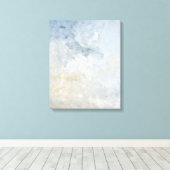 'Verzameld' Grijs en Beige Abstracte Kunst Canvas Afdruk (Insitu (Houten vloer))