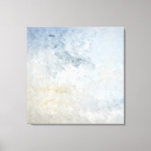 'Verzameld' Grijs en Beige Abstracte Kunst Canvas Afdruk