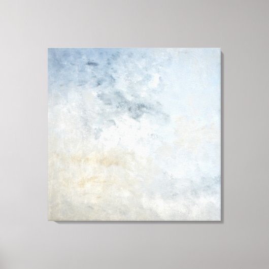 'Verzameld' Grijs en Beige Abstracte Kunst Canvas Afdruk (Voorkant)