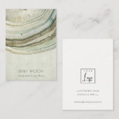 Verzameld groen blauw agaat, aardewerk visitekaartje (Voorkant / Achterkant)