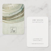 Verzameld groen blauw agaat, aardewerk visitekaartje (Voorkant / Achterkant)