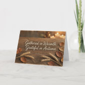 Verzameld in warmte • Dankbaar in de herfst Bedankkaart (Voorkant)