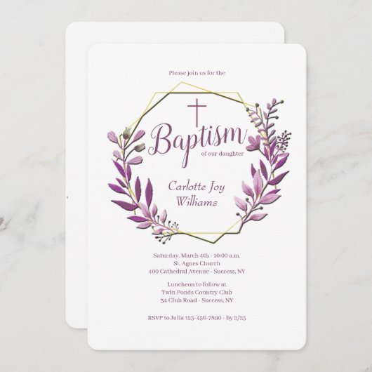 Verzameld samen religieuze uitnodigingen (roze) (Voorkant / Achterkant)