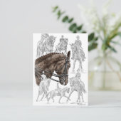 Verzamelde Dressage Horses FEI Briefkaart (Staand voorkant)