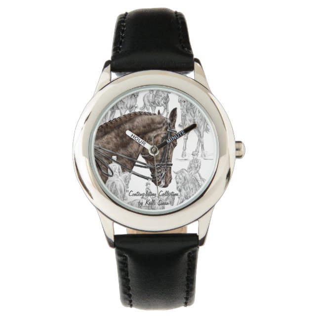 Verzamelde Dressage Horses FEI Horloge (Voorkant)