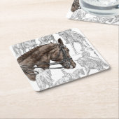 Verzamelde Dressage Horses FEI Kartonnen Onderzetters (Schuin)