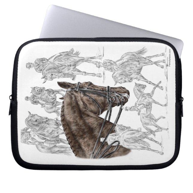Verzamelde Dressage Horses FEI Laptop Sleeve (Voorkant)