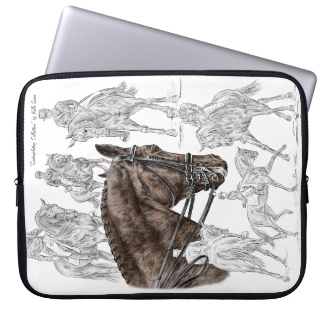 Verzamelde Dressage Horses FEI Laptop Sleeve (Voorkant)