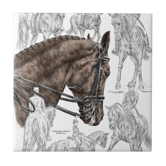 Verzamelde Dressage Horses FEI Tegeltje (Voorkant)