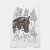 Verzamelde Dressage Horses FEI Theedoek (Verticaal)