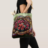 Verzamelde regenboogvernauwingen tote bag (Dichtbij)