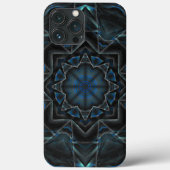 Verzamelde vuile blauwe kaleidoscoopversnelling Case-Mate iPhone case (Achterkant)