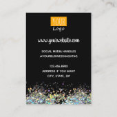 Verzamelen Faux Rainbow Metalitic Glitter Bus Visitekaartje (Achterkant)