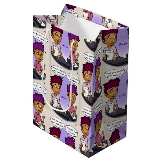 Verzamelen in potlood Gift Bag Medium Cadeauzakje (Voorkant Gekanteld)