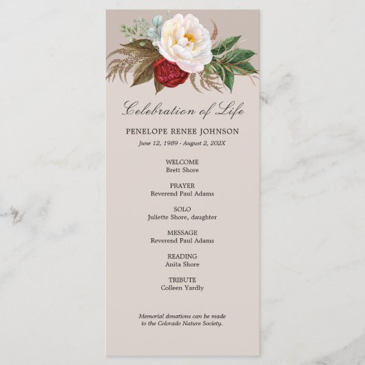 Verzamelen van bloemen - Viering van het Life-prog Programmakaart (Voorkant)