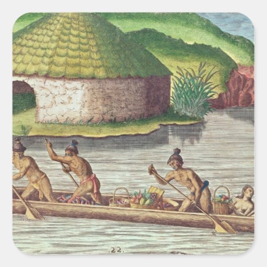 Verzamelen van gewassen voor de kust van de Gemeen Vierkante Sticker (Voorkant)