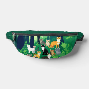 Verzamelen van katten in een schaduwrijke bos Glad Heuptasje