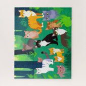 Verzamelen van katten in een schaduwrijke bos Glad Legpuzzel (Verticaal)