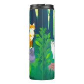 Verzamelen van katten in een schaduwrijke bos Glad Thermosbeker (Achterkant)