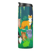Verzamelen van katten in een schaduwrijke bos Glad Thermosbeker (Geroteerd rechts)