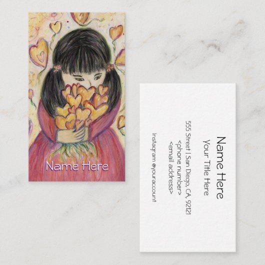 Verzamelen van Love Hearts Art Visitekaartjes (Voorkant / Achterkant)