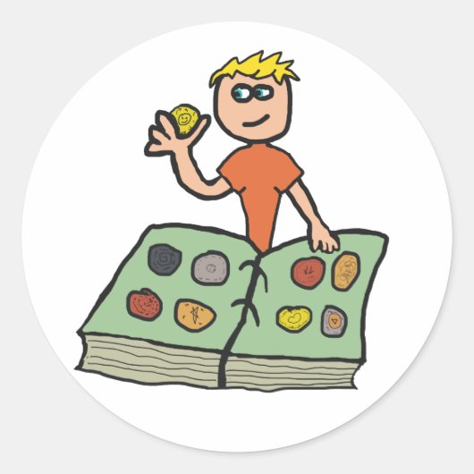 Verzamelen van munten ronde sticker (Voorkant)