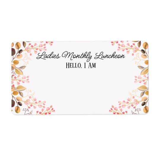 Verzamelen van perachy Floral Border Label Name Ta (Voorkant)