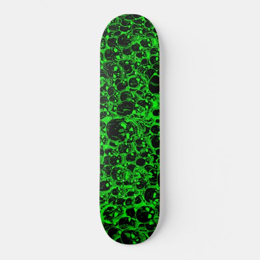 Verzamelen van Skulls Black en Green Persoonlijk Skateboard (Voorkant)