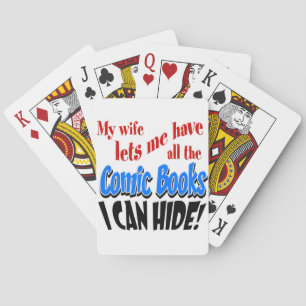 Verzamelen van stripboeken pokerkaarten