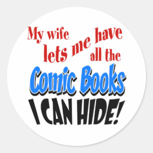 Verzamelen van stripboeken ronde sticker
