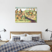 Verzamelen van voedsel voor het gemeentelijke esto canvas afdruk (Insitu (Slaapkamer))