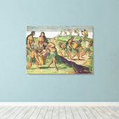 Verzamelen van voedsel voor het gemeentelijke esto canvas afdruk (Insitu (Houten vloer))